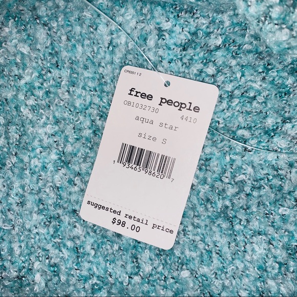 LAST SZ S! NWT Free People | BFF Sweater Aqua Star - Picture 10 of 14